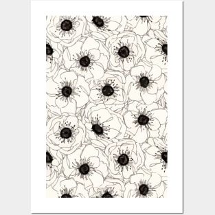 White poppy flowers Posters and Art